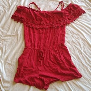 Burgendy-Red Romper size XS excellent used condition